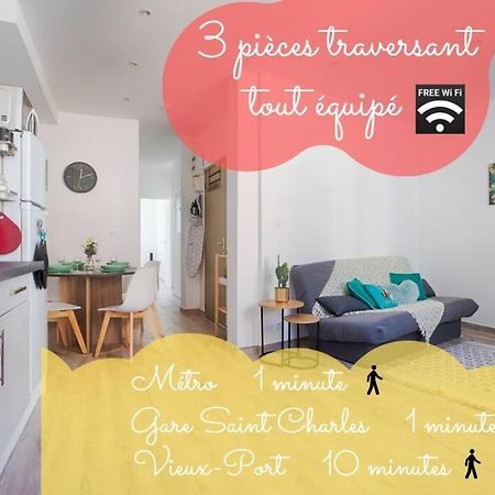 Apartamento Joli T3 Avec Balcon - Gare St-Charles A 50 M Marsella Exterior foto